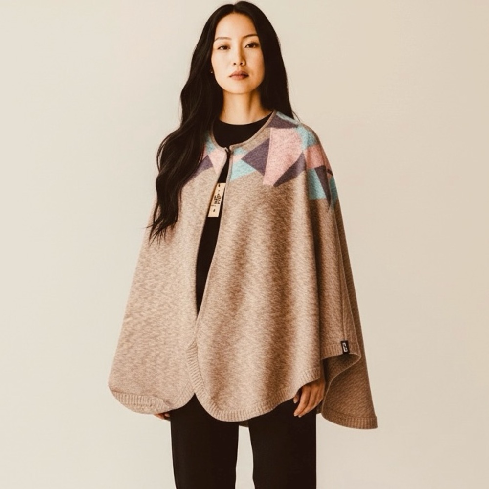 One Teaspoon Multicolor Geometric Poncho